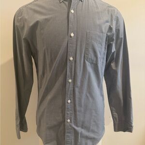 Men's J. Crew Grey Micro-check Slim Fit Button-Up Shirt Size M